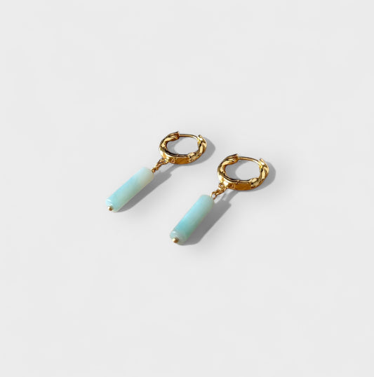 Twisted Amazonite Huggies